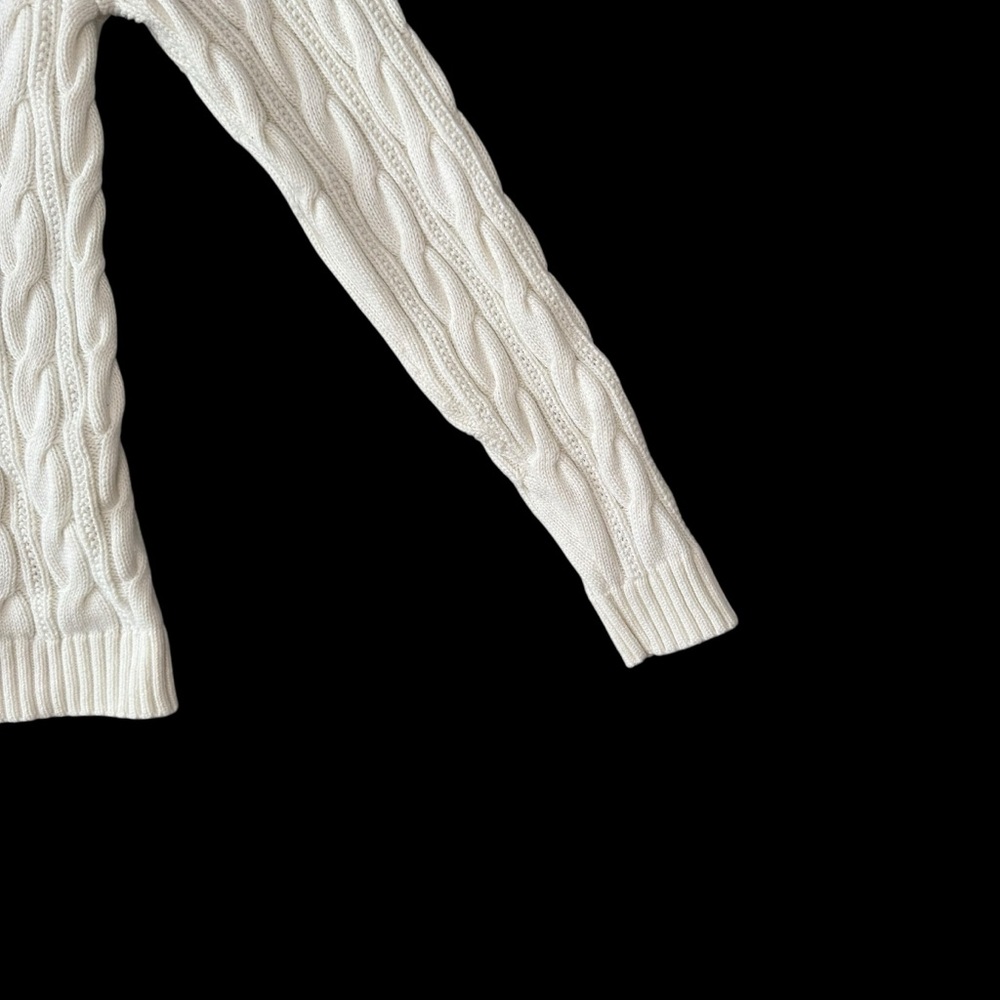 Lands’ End Drifter White Cable Knit Sweater Youth L (14–16) - Picture 10 of 16